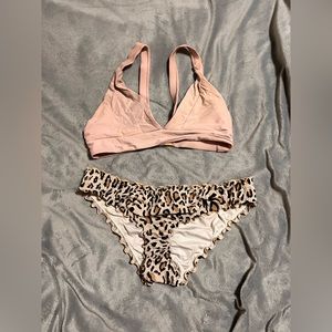 Peach and Cheetah Print Bikini